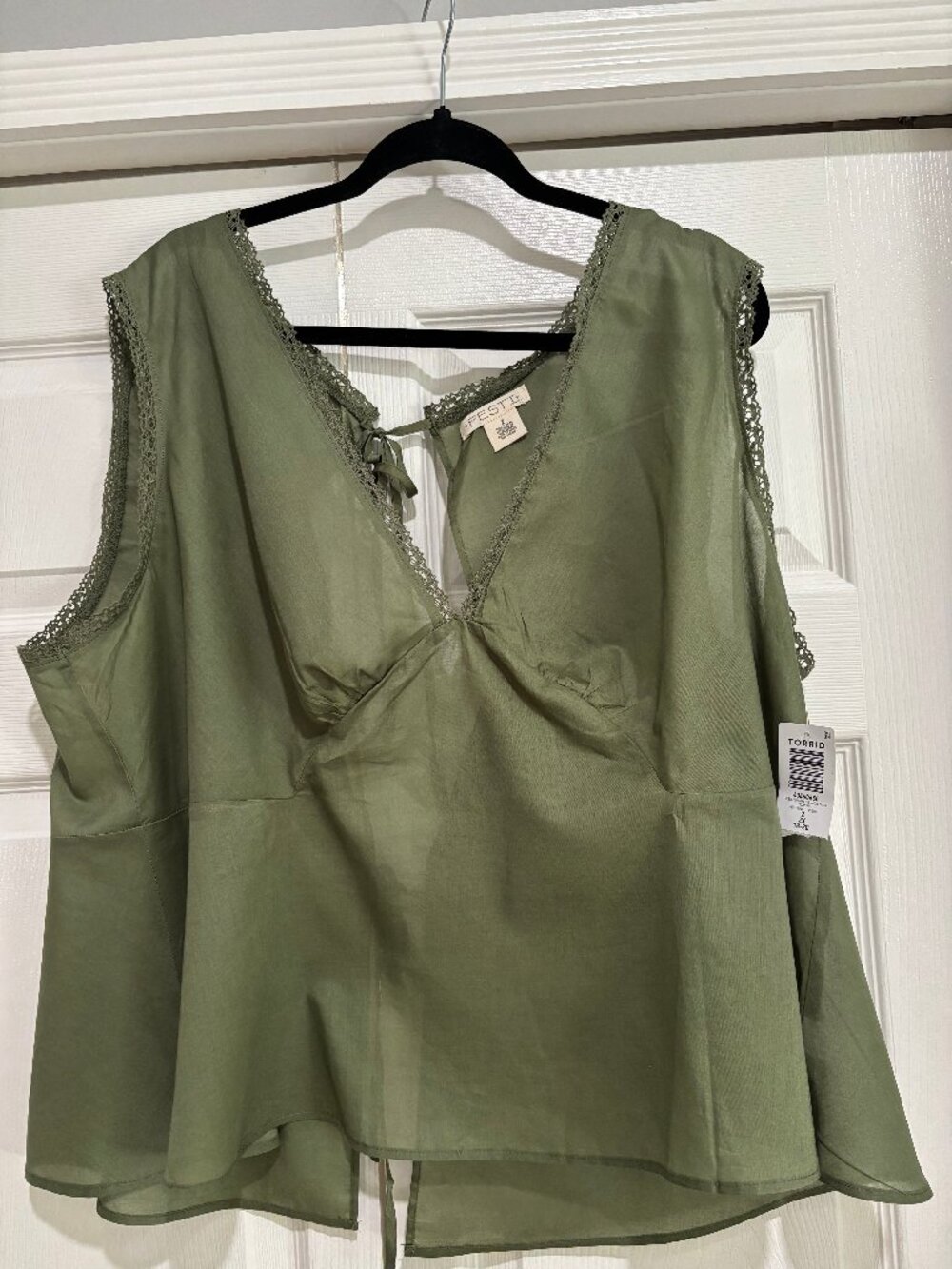 NEW Torrid Festi Cotton Tie-Back Tank Size 2X